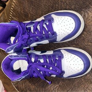 Nike Purple and White High-Top Sneakers